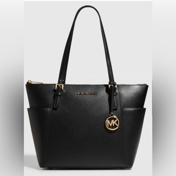 MICHAEL Michael Kors Handbags - MICHAEL Michael Kors Jet Set East-West Leather Black Tote Bag AUTHENTIC NWT